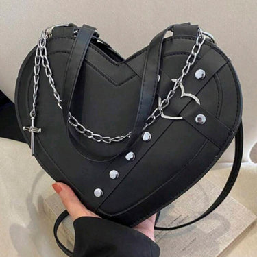 Black Heart Shoulder Bag